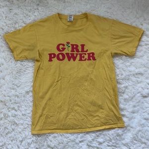 Girl power medium yellow T-shirt